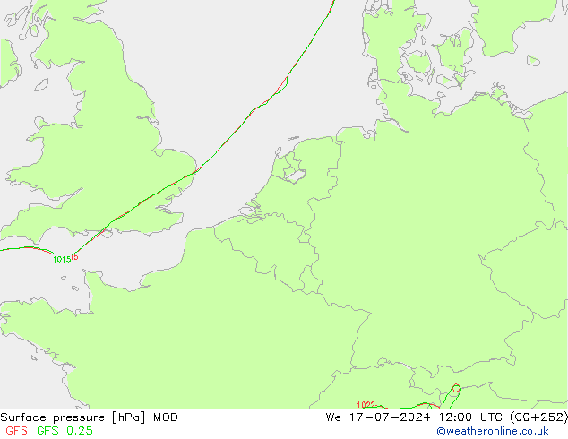 Luchtdruk (Grond) MOD wo 17.07.2024 12 UTC