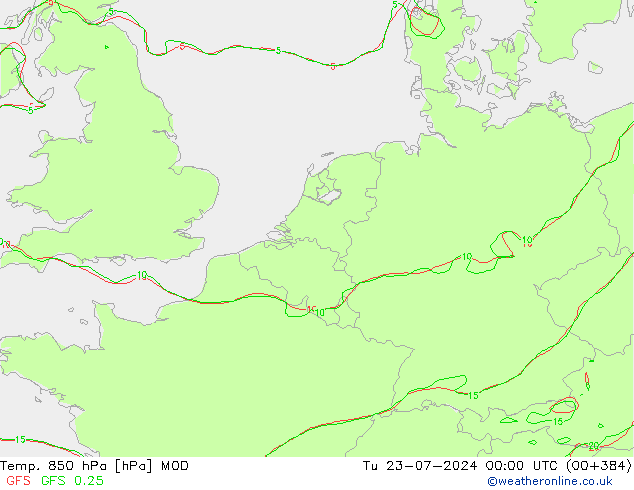 Temp. 850 hPa MOD di 23.07.2024 00 UTC