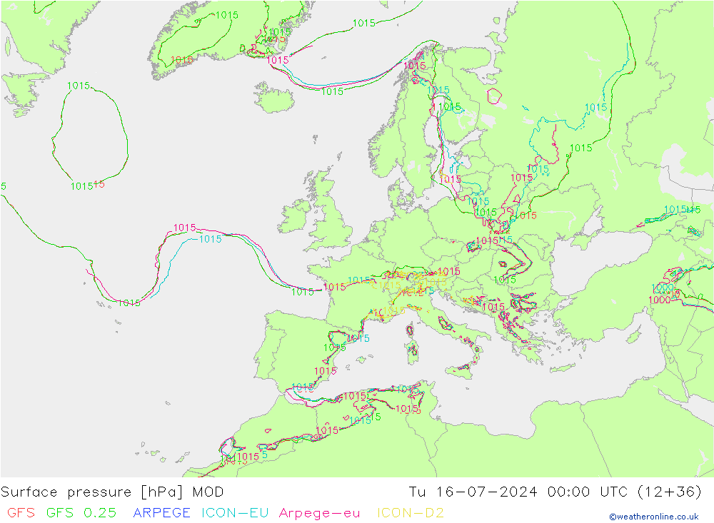 Luchtdruk (Grond) MOD di 16.07.2024 00 UTC