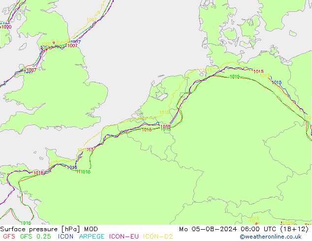 Luchtdruk (Grond) MOD ma 05.08.2024 06 UTC