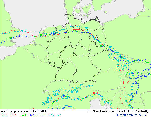 Luchtdruk (Grond) MOD do 08.08.2024 06 UTC
