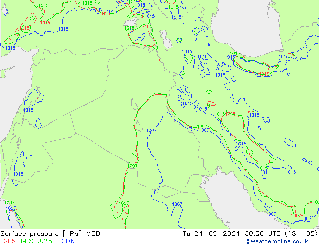 Luchtdruk (Grond) MOD di 24.09.2024 00 UTC