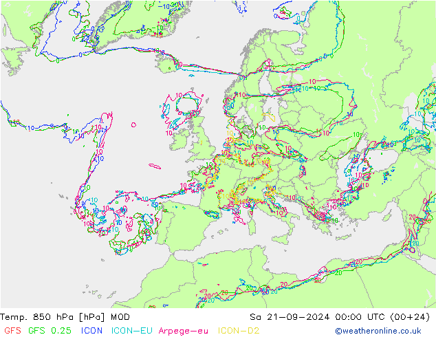 850 hPa Sıc. MOD Cts 21.09.2024 00 UTC