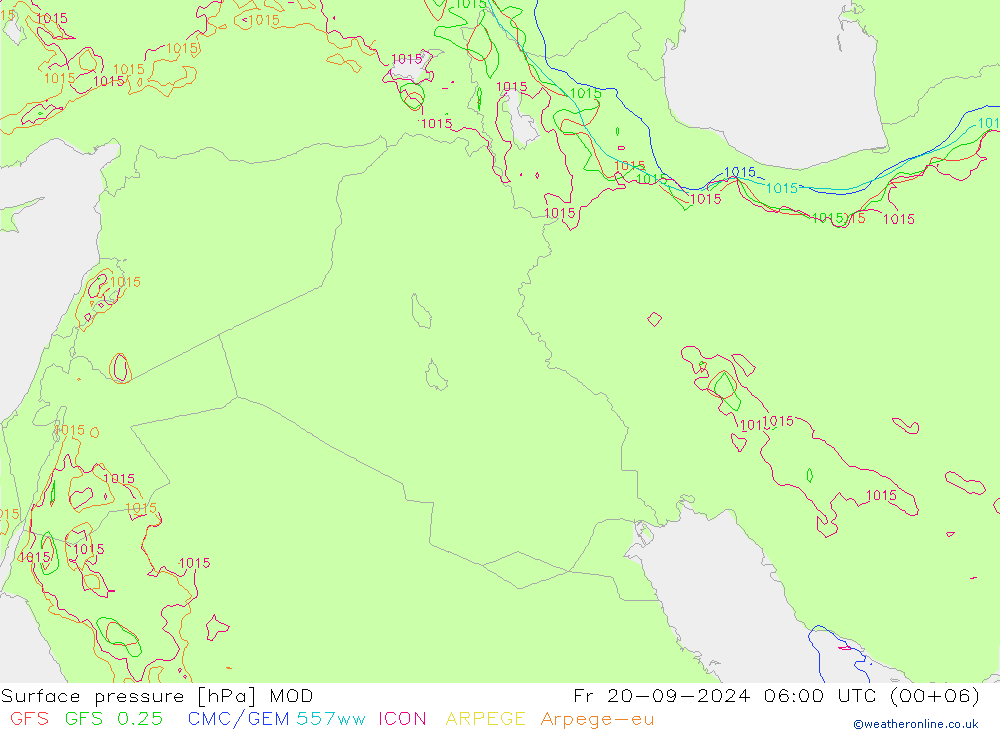 Surface pressure MOD Fr 20.09.2024 06 UTC