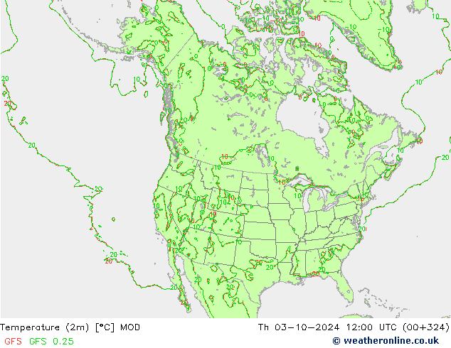 Temperature (2m) MOD Čt 03.10.2024 12 UTC