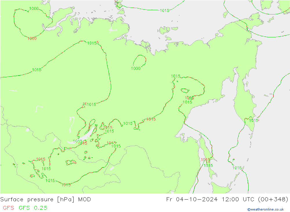 Atmosférický tlak MOD Pá 04.10.2024 12 UTC