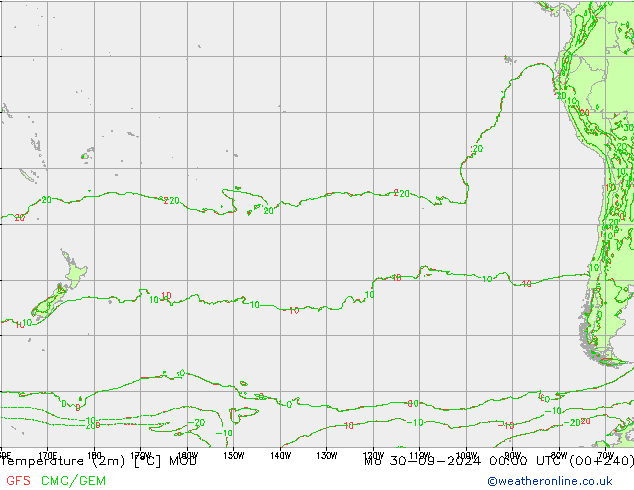 Temperature (2m) MOD Mo 30.09.2024 00 UTC