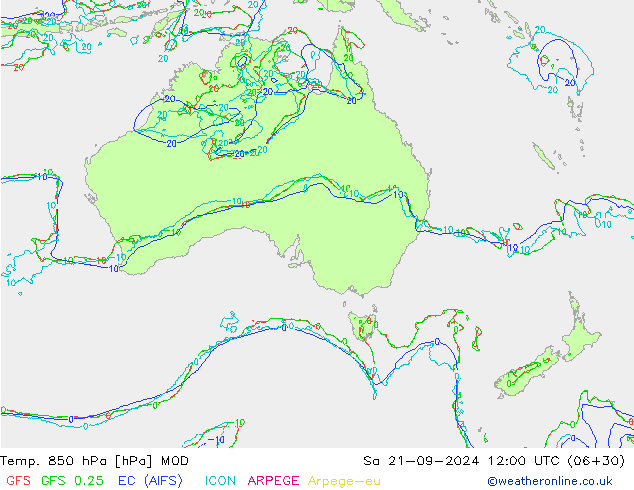 850 hPa Sıc. MOD Cts 21.09.2024 12 UTC