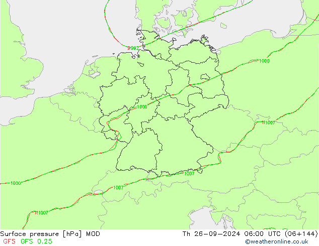 Yer basıncı MOD Per 26.09.2024 06 UTC