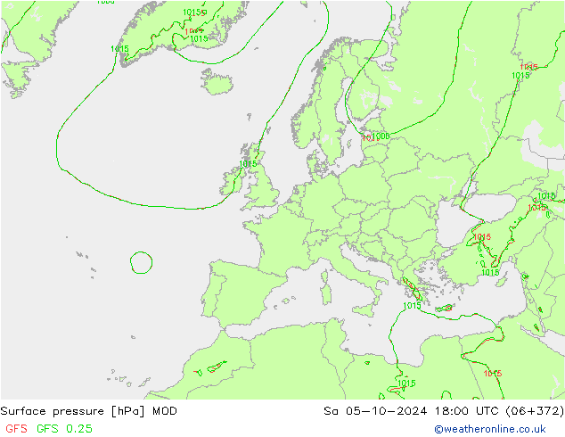 ciśnienie MOD so. 05.10.2024 18 UTC