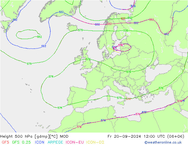 Height 500 hPa MOD  20.09.2024 12 UTC