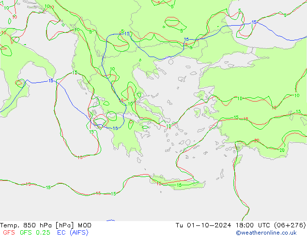 850 hPa Sıc. MOD Sa 01.10.2024 18 UTC