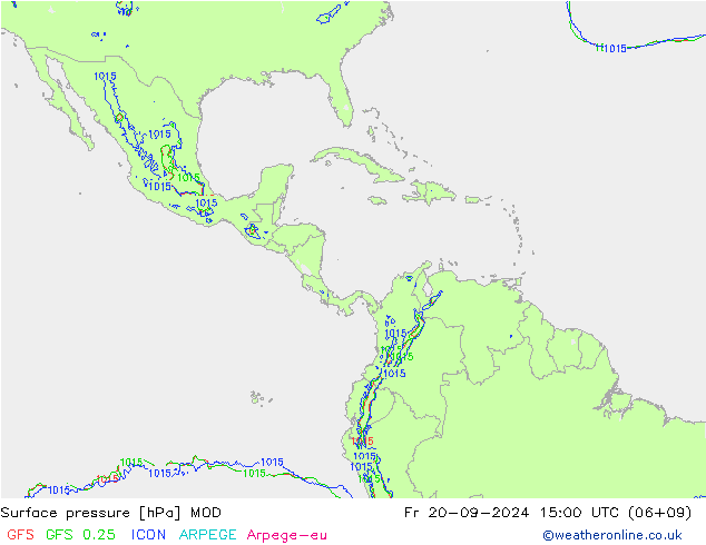 Surface pressure MOD Fr 20.09.2024 15 UTC