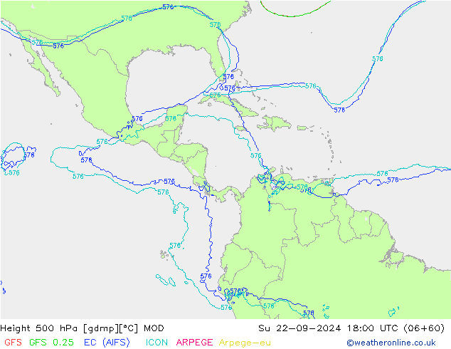 Height 500 hPa MOD Dom 22.09.2024 18 UTC