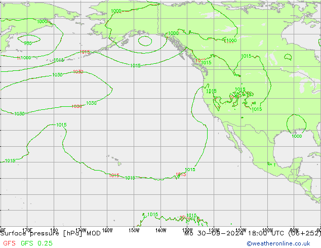 Surface pressure MOD Mo 30.09.2024 18 UTC