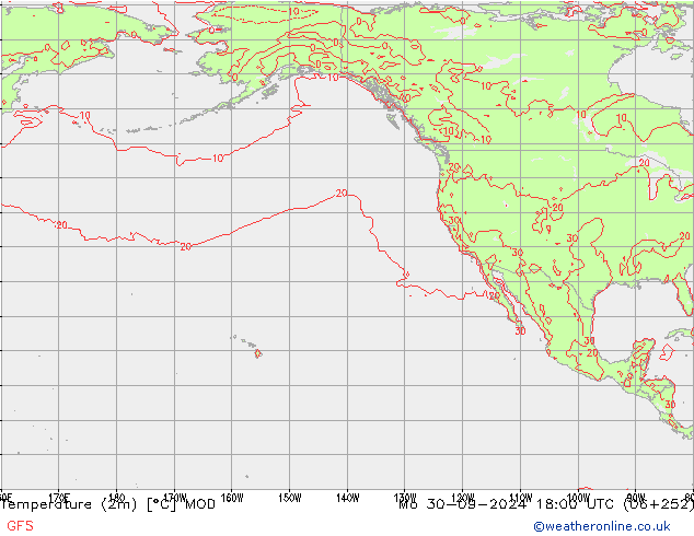 Temperature (2m) MOD Mo 30.09.2024 18 UTC