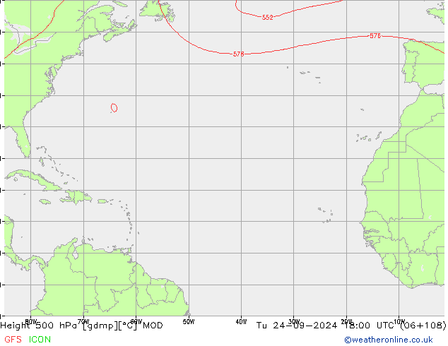 Height 500 гПа MOD вт 24.09.2024 18 UTC