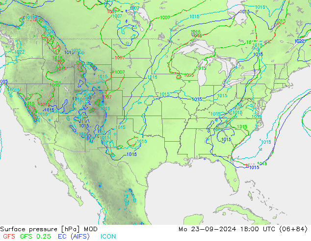 pression de l'air MOD lun 23.09.2024 18 UTC