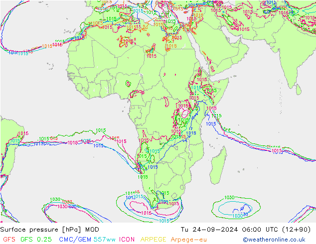 Yer basıncı MOD Sa 24.09.2024 06 UTC