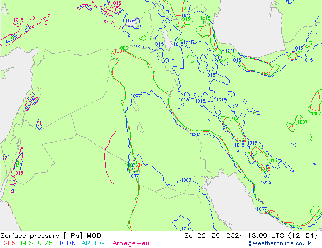 Surface pressure MOD Su 22.09.2024 18 UTC