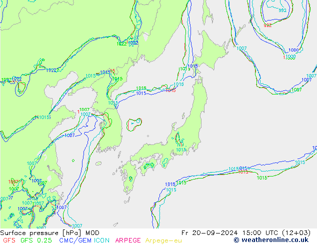 Surface pressure MOD Fr 20.09.2024 15 UTC