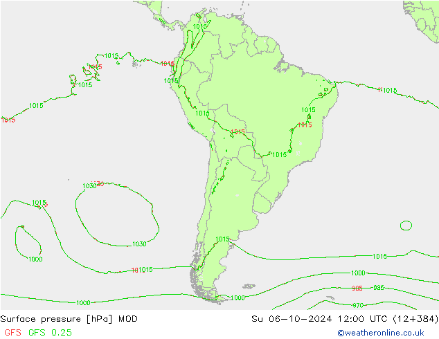 Surface pressure MOD Su 06.10.2024 12 UTC