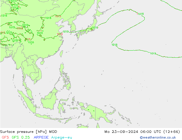 pression de l'air MOD lun 23.09.2024 06 UTC