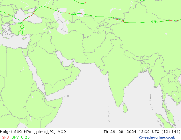 Height 500 hPa MOD Th 26.09.2024 12 UTC