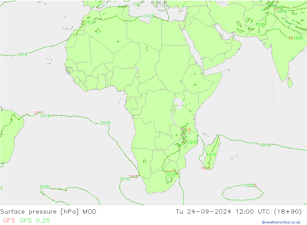 Yer basıncı MOD Sa 24.09.2024 12 UTC