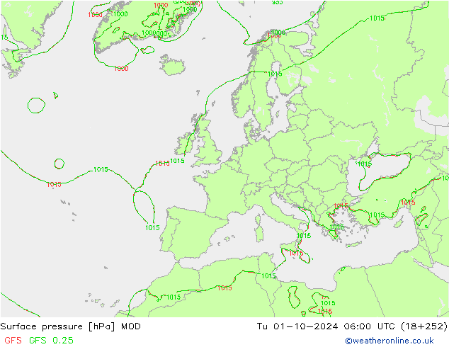 Pressione al suolo MOD mar 01.10.2024 06 UTC