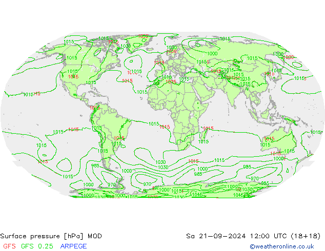 Atmosférický tlak MOD So 21.09.2024 12 UTC