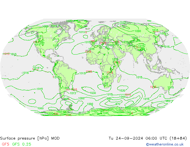 Pressione al suolo MOD mar 24.09.2024 06 UTC