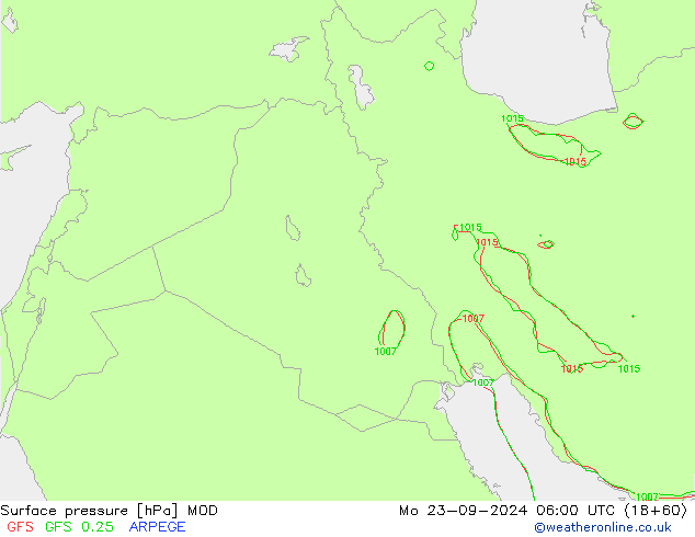 Presión superficial MOD lun 23.09.2024 06 UTC