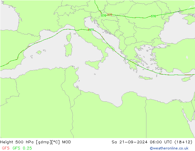 Geop. 500 hPa MOD sáb 21.09.2024 06 UTC