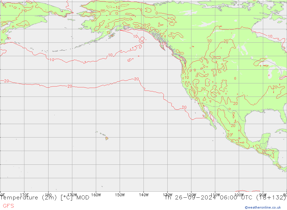 карта температуры MOD чт 26.09.2024 06 UTC