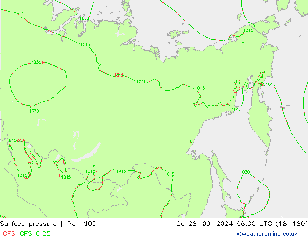 Surface pressure MOD Sa 28.09.2024 06 UTC