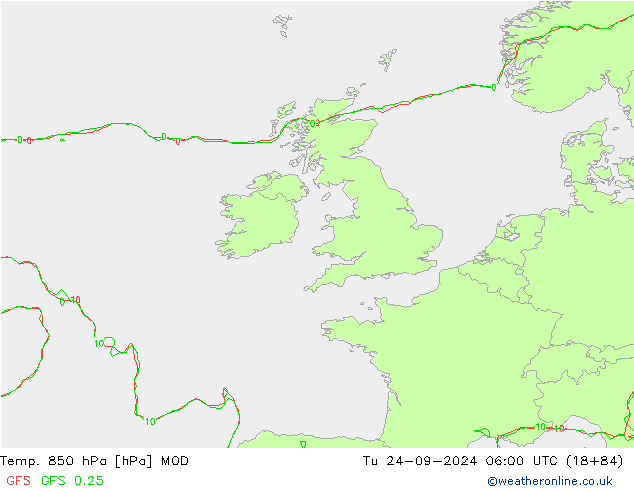 850 hPa Sıc. MOD Sa 24.09.2024 06 UTC