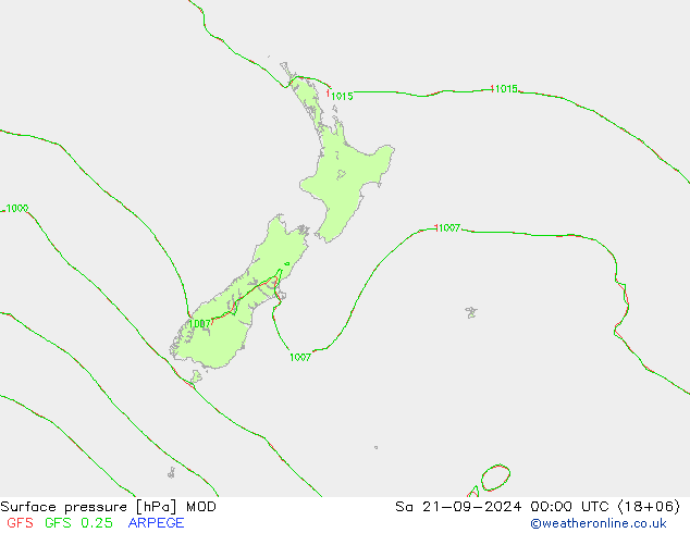 pression de l'air MOD sam 21.09.2024 00 UTC