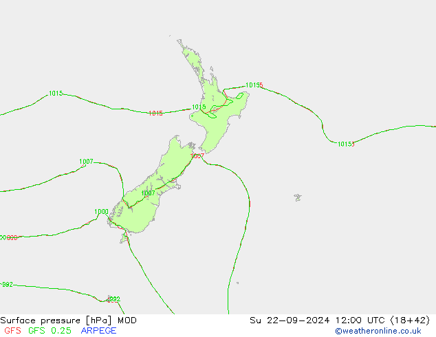 Yer basıncı MOD Paz 22.09.2024 12 UTC