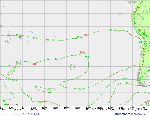 Surface pressure MOD Mo 23.09.2024 00 UTC