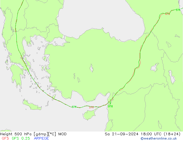 Hoogte 500 hPa MOD za 21.09.2024 18 UTC