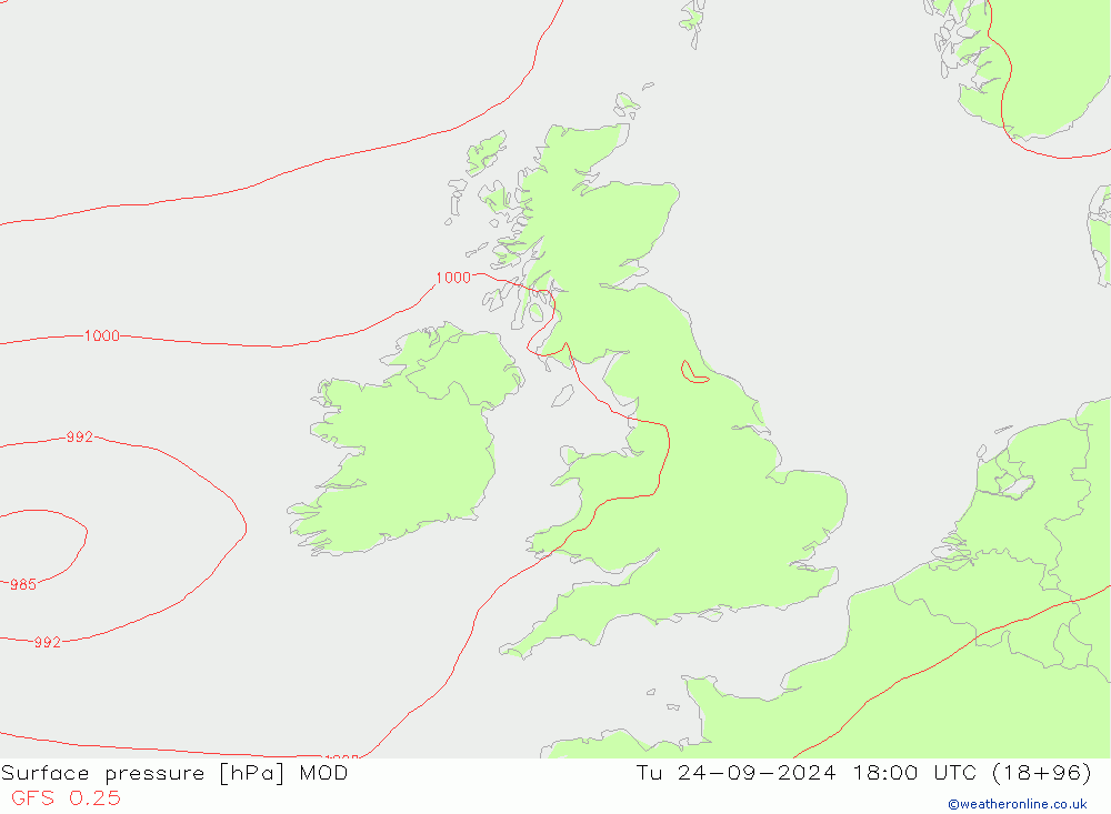 Pressione al suolo MOD mar 24.09.2024 18 UTC