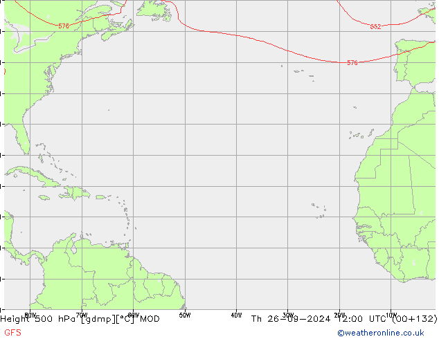 Height 500 гПа MOD чт 26.09.2024 12 UTC