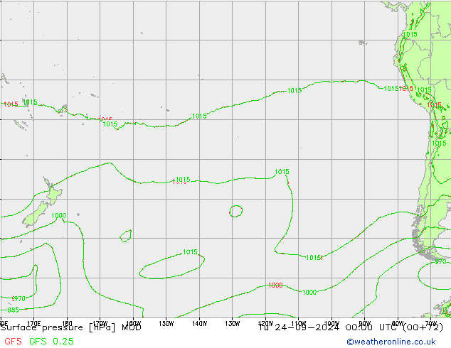 Atmosférický tlak MOD Út 24.09.2024 00 UTC