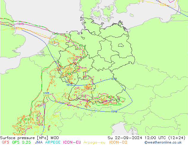 地面气压 MOD 星期日 22.09.2024 12 UTC