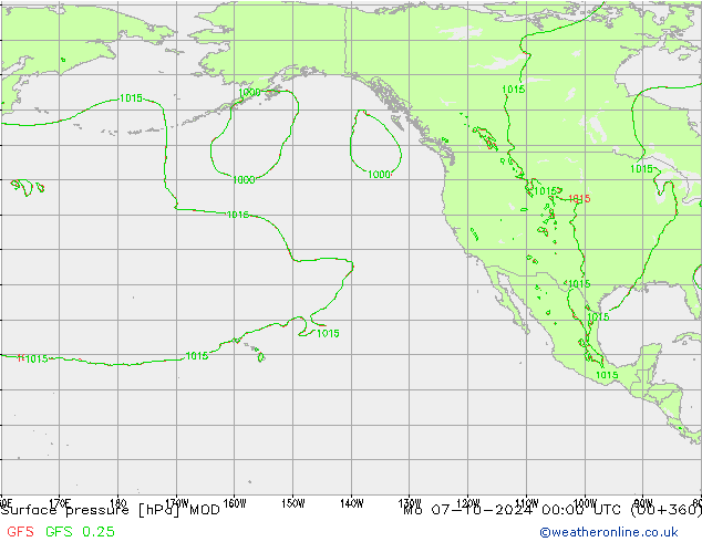 Surface pressure MOD Mo 07.10.2024 00 UTC