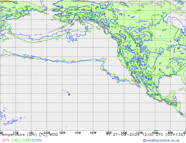 карта температуры MOD пт 27.09.2024 12 UTC