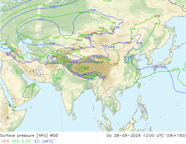 Luchtdruk (Grond) MOD za 28.09.2024 12 UTC