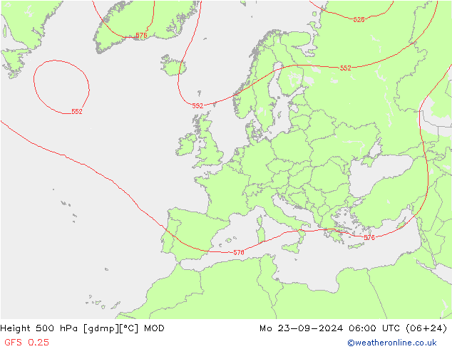 Height 500 hPa MOD Po 23.09.2024 06 UTC