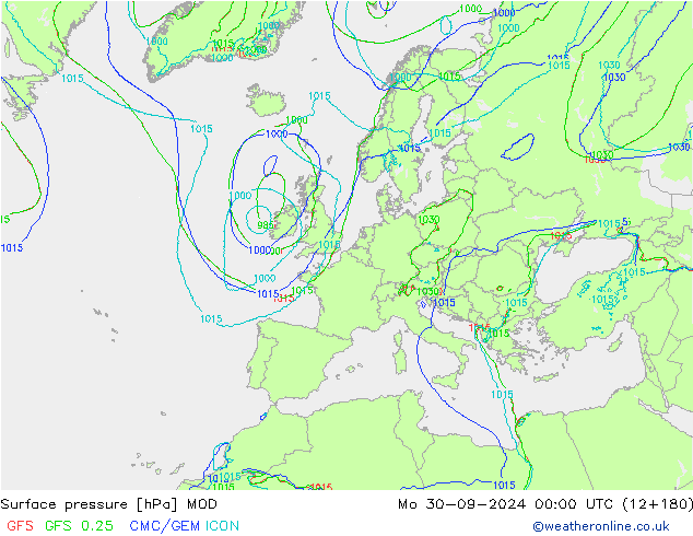 Bodendruck MOD Mo 30.09.2024 00 UTC